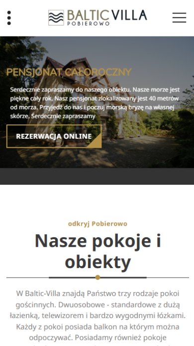 Poprzednia strona Baltic Villa na telefonie